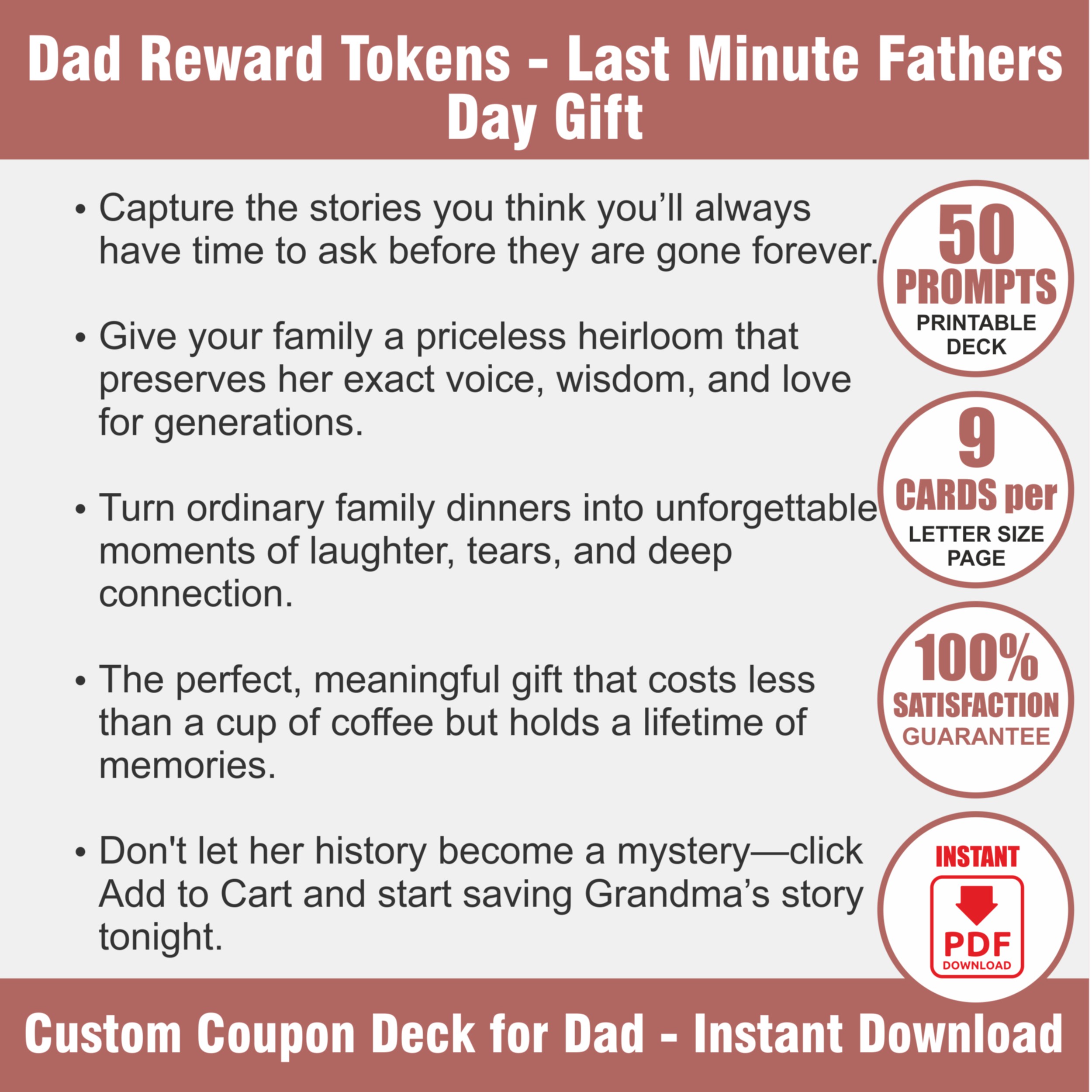 Ultimate Dad Coupon Book - Printable Fathers Day Gift - View 2